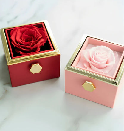 Eternal Rose Rotating Gift Box W/ Gold Necklace - My Store