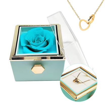 Eternal Rose Rotating Gift Box W/ Gold Necklace - My Store