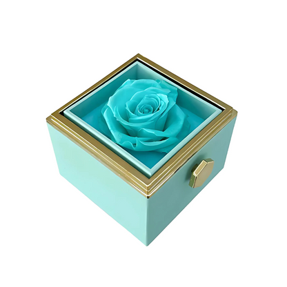 Eternal Rose Rotating Gift Box W/ Gold Necklace