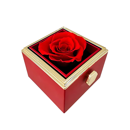 Eternal Rose Rotating Gift Box W/ Gold Necklace